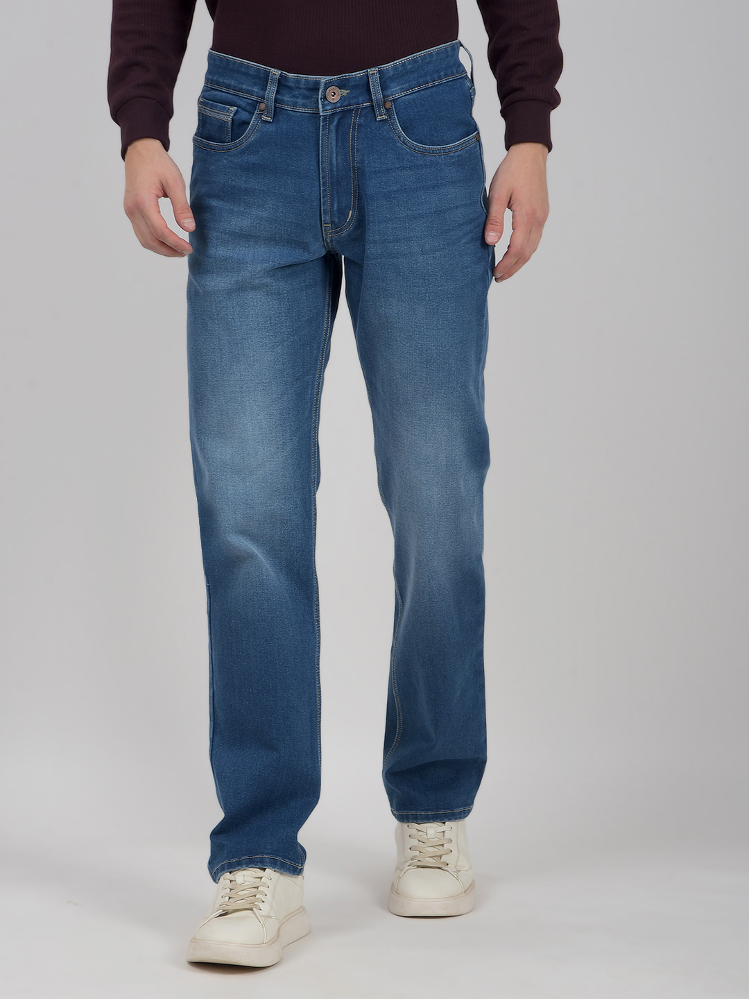Numero Uno Men Solid Dark Blue Jeans